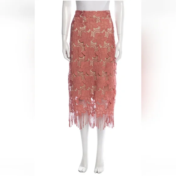 Alice Olivia Skirts Alice Olivia Lace Pattern Midi Dress Sz